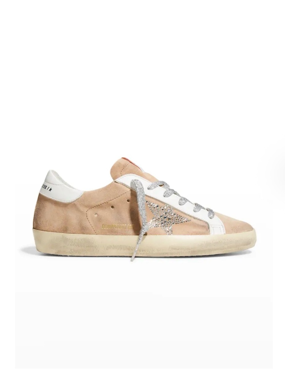 Golden Goose Superstar Suede with Crystal Leather Low-Top Sneakers